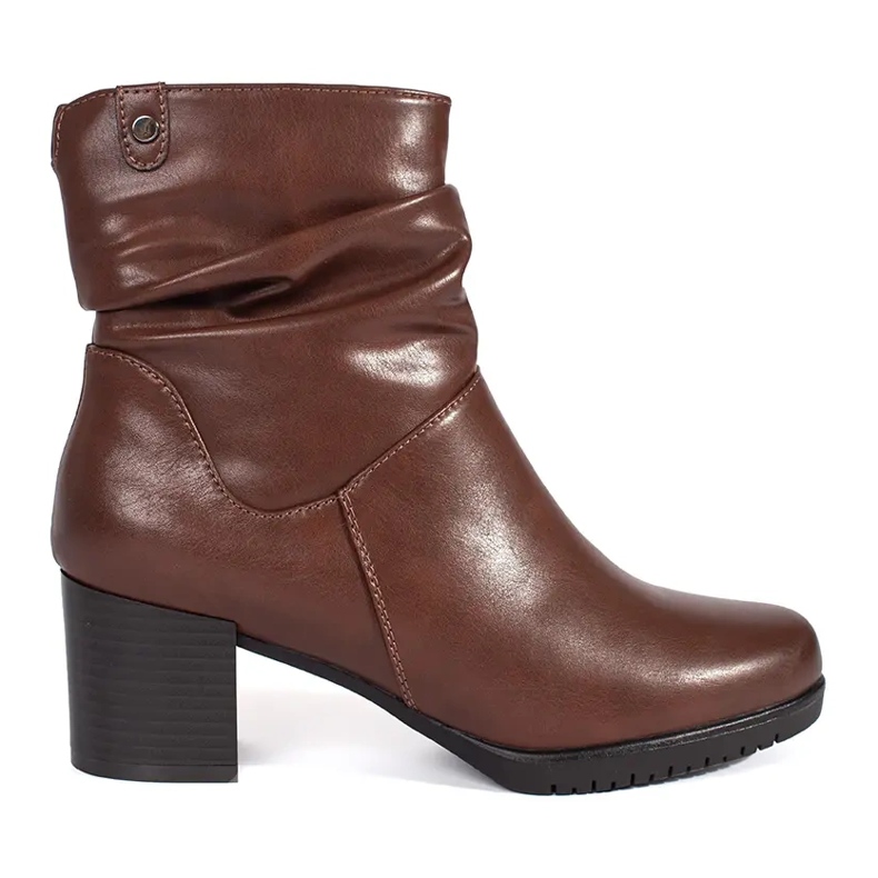 Botines de mujer de piel marrón con parte superior con volantes de Sergio Leone