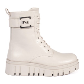 Seastar Botas beige con cordones en la plataforma.