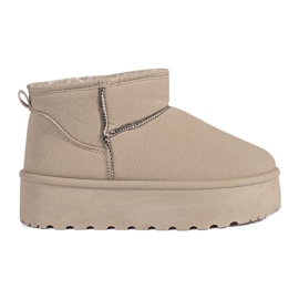 Seastar Botas de nieve de mujer con aislamiento beige y plataforma.