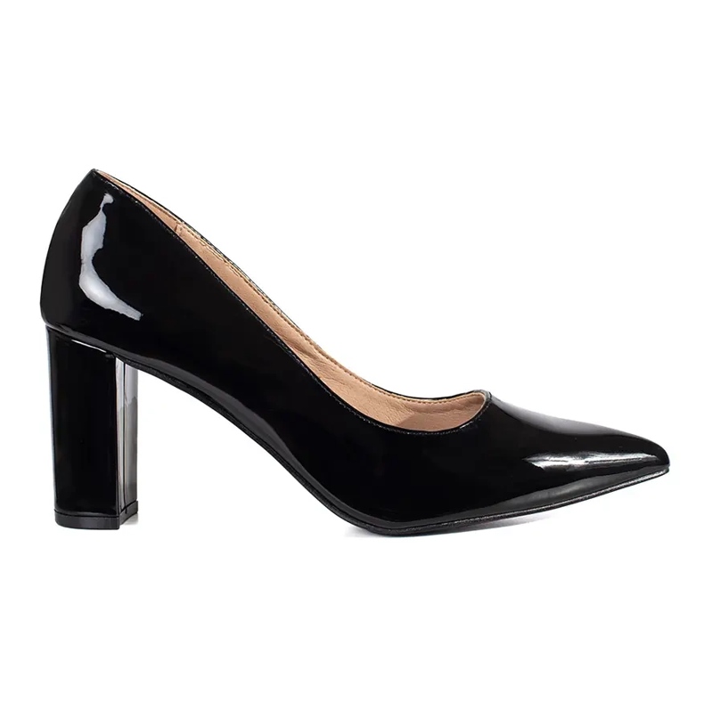 Seastar Elegantes zapatos de salón de tacón alto charol negro.