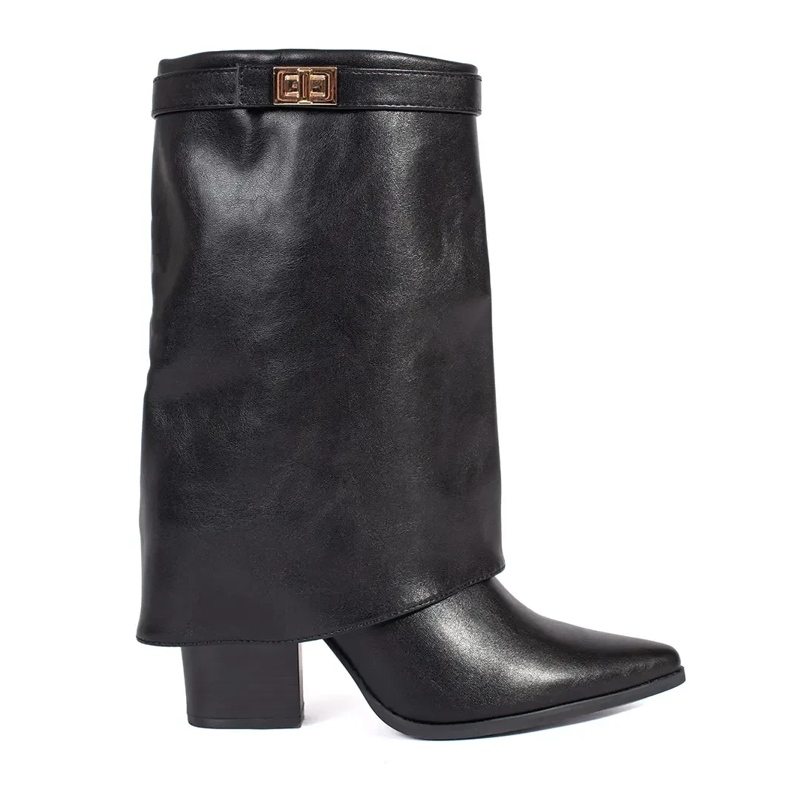 Botines de mujer elegantes negros con tacón
