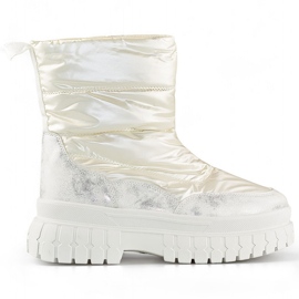 Botas de nieve blancas para mujer, botas de invierno aisladas con cremallera. blanco