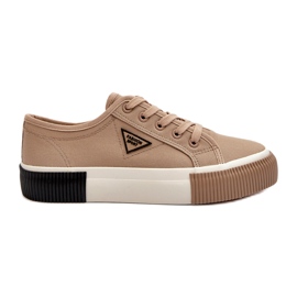 MSMG Zapatillas bajas para mujer, marrón MSMG Zapatillas bajas para mujer, marrón