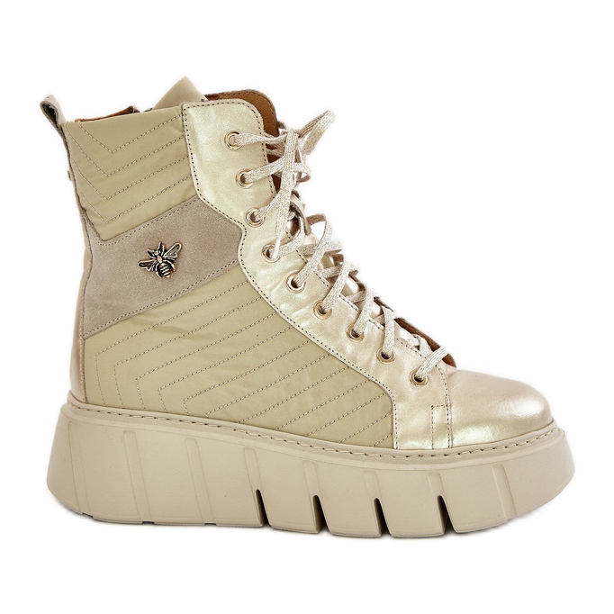 Botines de Piel con Plataforma Maciejka 06751-25 Dorado