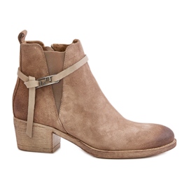 Zazoo 60478 Botas Tacón Alto Ante, Aislante, Cierre Cremallera, Beige