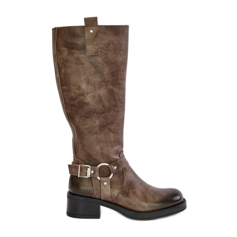 Zazoo 70141 Botas Altas Mujer Piel, Marrón