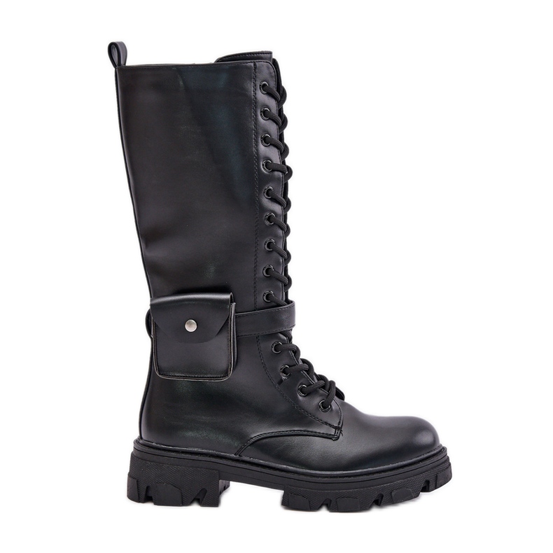 Botas por encima de la pantorrilla con aislamiento y bolso, Black Temisza negro Botas por encima de la pantorrilla con aislamiento y bolso, Black Temisza negro