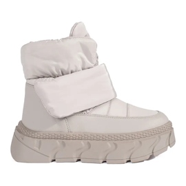 Seastar Botas de nieve de mujer grises con aislamiento y suela gruesa.