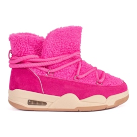 Seastar Botas de nieve de mujer rosa con suela gruesa.