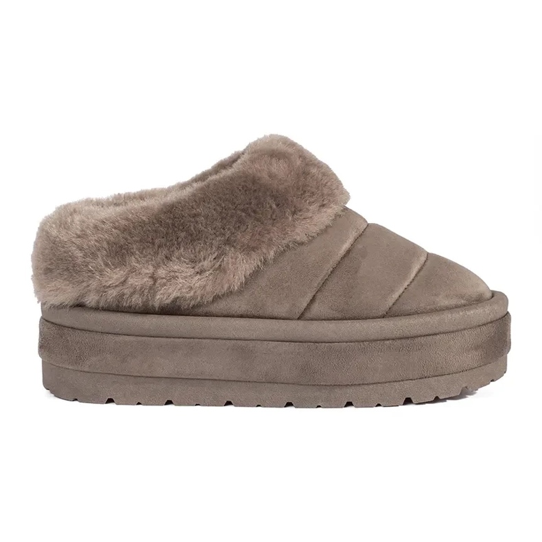Botas de nieve bajas sin cordones para mujer con pelo beige