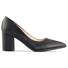Zapatos de tacón clásicos negros, zapatos de mujer para la oficina.