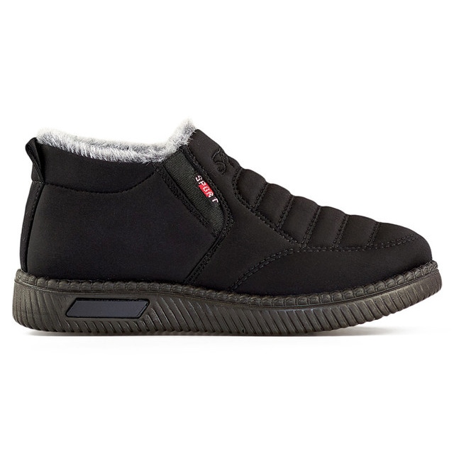 Botas de nieve de invierno bajas, negras y con aislamiento, botines de mujer negro