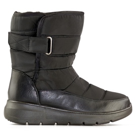 Botas de nieve negras con aislamiento y velcro. negro