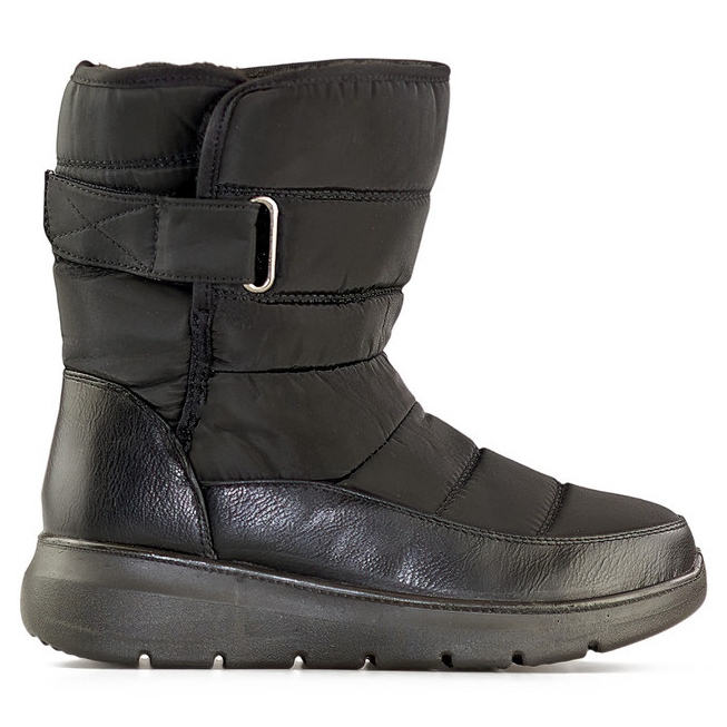 Botas de nieve negras con aislamiento y velcro. negro Botas de nieve negras con aislamiento y velcro. negro