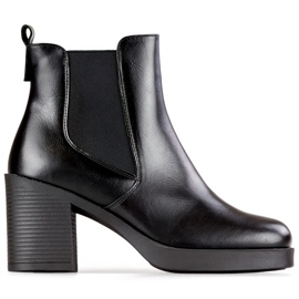 Botines negros de mujer, botines negros clásicos fabricados en piel ecológica, zapatos de invierno con aislamiento