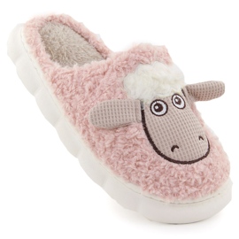 Zapatillas de estar por casa para mujer de pelo con oveja, rosa Filippo DK6683