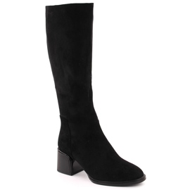 Botas de mujer de ante negro con bloque Filippo DKZ6603