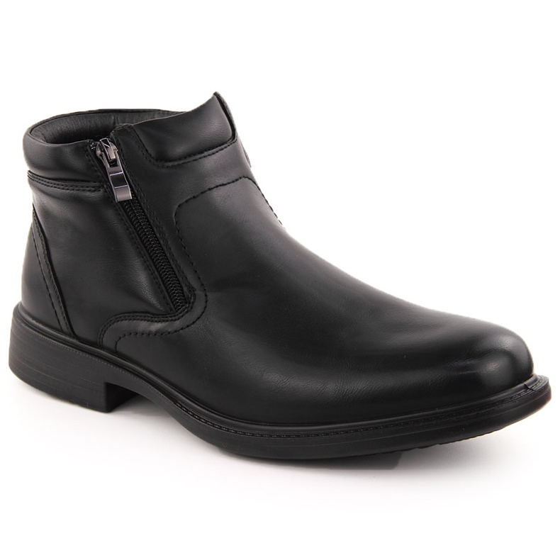 Botines aislantes para hombre con cremalleras, negro Unisoft 7516