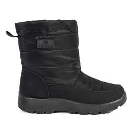Botas de nieve de mujer cómodas y aisladas negras. negro