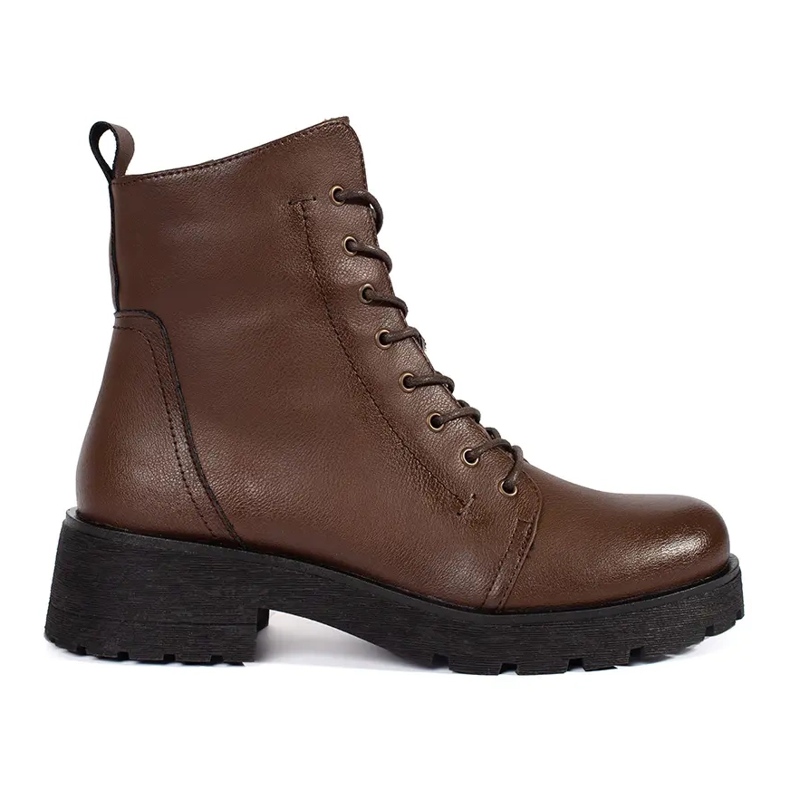 Botines de piel marrón oscuro con suela gruesa de Sergio Leone