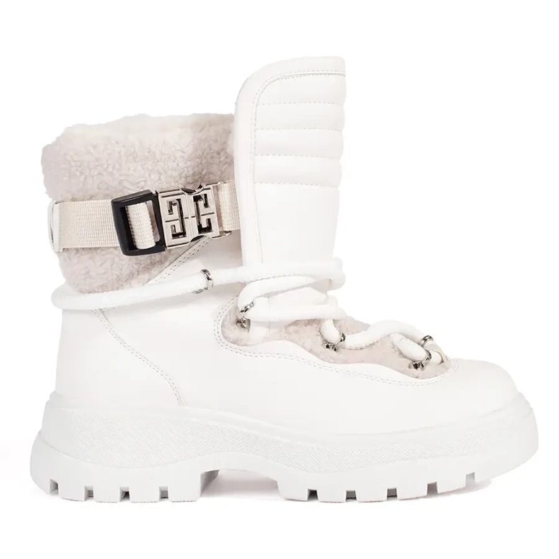 Seastar Botas de nieve blancas de mujer con pelo y suela gruesa. blanco