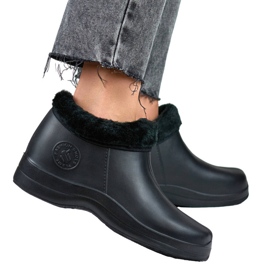 Botas de agua de mujer con aislamiento y pelo, negras B2016B negro