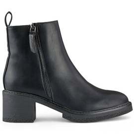 Botas clásicas de tacón para mujer, negras MS2079B negro