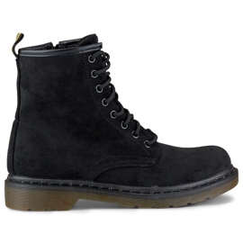 Botas trabajadoras de mujer en ante negro H1080B