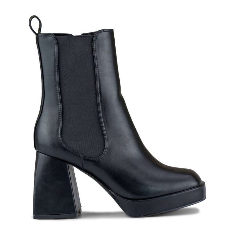 Botines de mujer con tacón y plataforma, negro X8271B