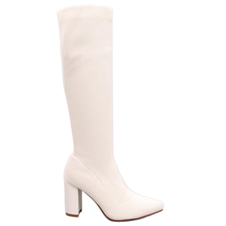 Elisha Botas tacón elástico beige