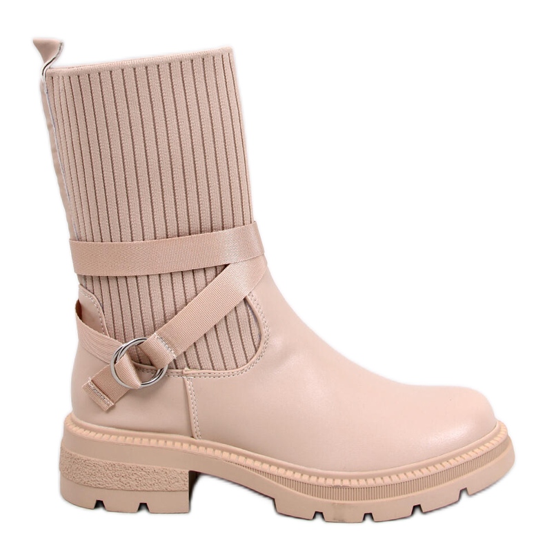 Botines Shaffer caqui elásticos beige