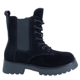 Franti Botas Chelsea negras con cordones negro