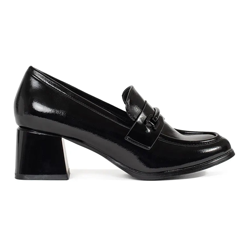Goodin Mocasines de mujer negros con tacones altos.