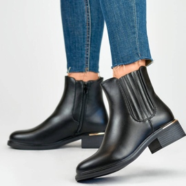 Botas Chelsea de mujer de otoño, negras D7995B negro