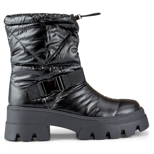 Botas de nieve de mujer con suela gruesa, negro JH21-22B Botas de nieve de mujer con suela gruesa, negro JH21-22B