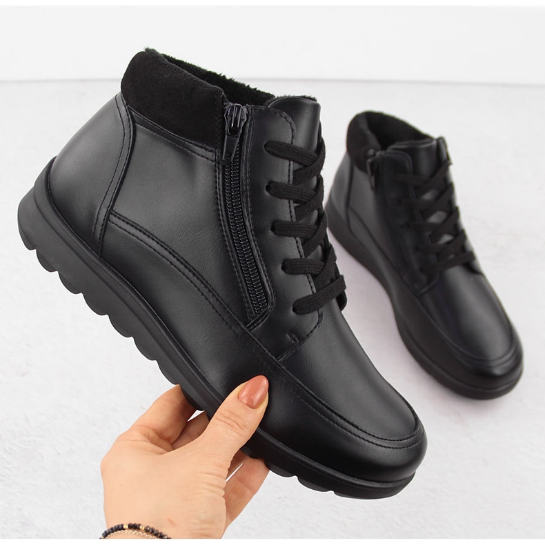 Botas cómodas de cuero negro con aislamiento de Filippo DBT6629 Botas cómodas de cuero negro con aislamiento de Filippo DBT6629