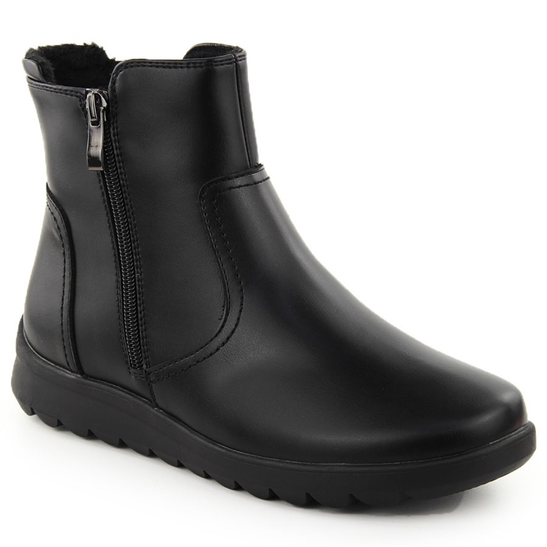 Botines de mujer de piel negra con cremallera FIlippo DBT6630 negro
