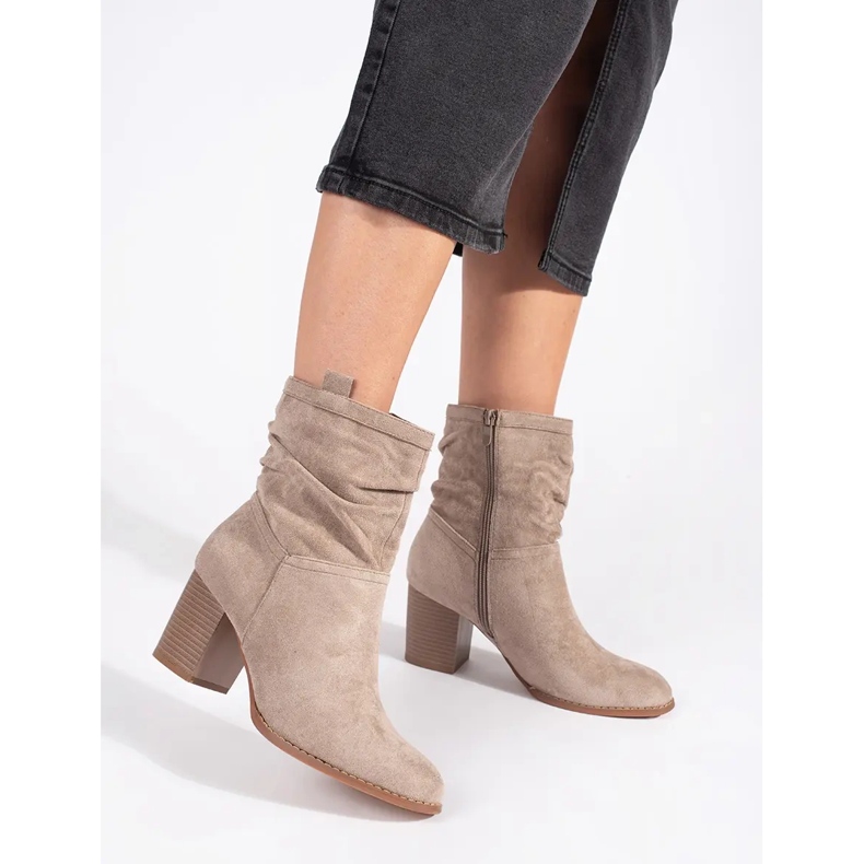 Botines mujer ante beige