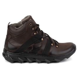 Olivier Botas de invierno de piel con aislamiento para hombre, 151KZ, marrón