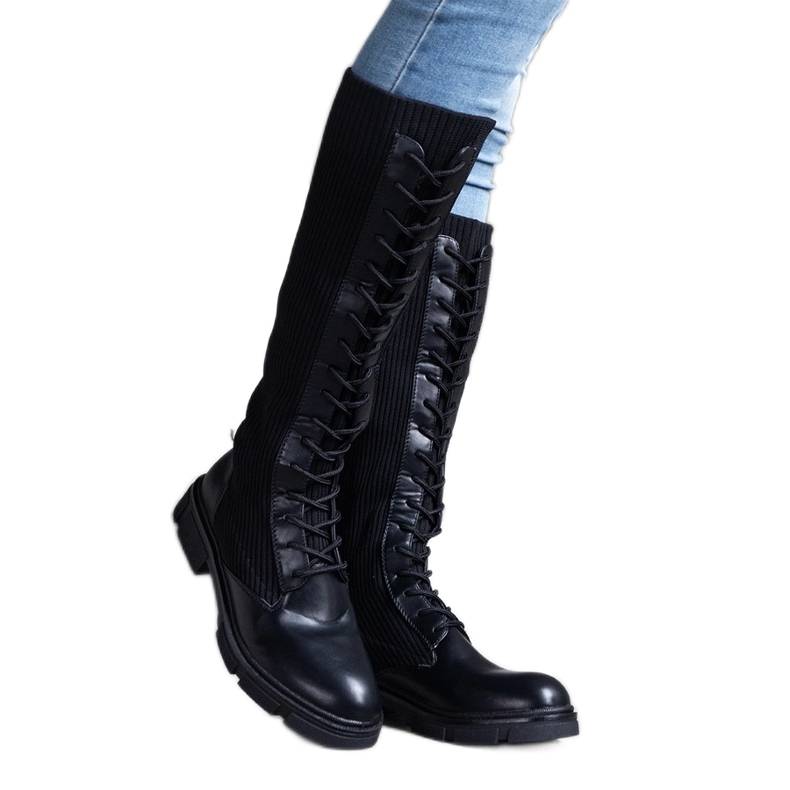 Botas sin cordones negras con parte superior flexible de Veradi negro