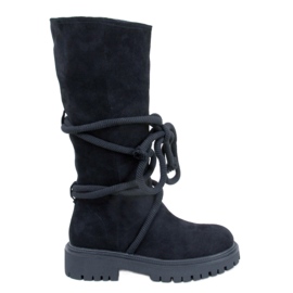 Botas de ante con cordón Spicer Black negro
