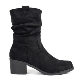 Botas estilo cowboy de mujer negras con empeine con volantes negro