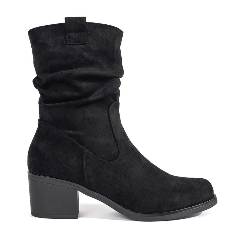 Botas estilo cowboy de mujer negras con empeine con volantes negro