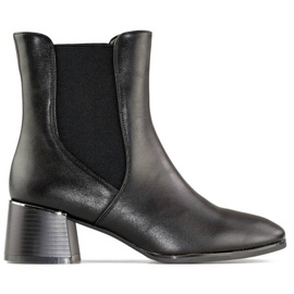 Botines de mujer con tacón alto, negro, 9611B