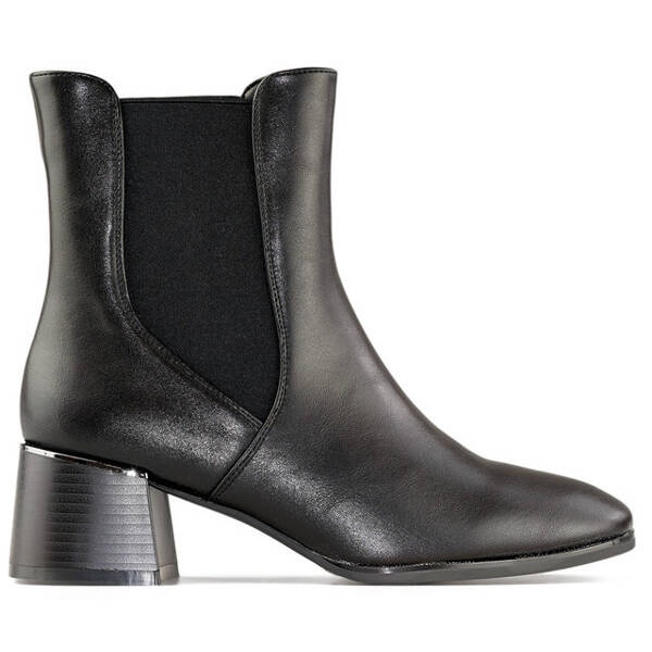 Botines de mujer con tacón alto, negro, 9611B