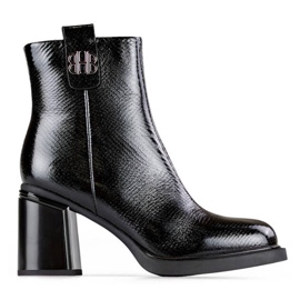 Botines de charol con aislamiento para mujer, negro 25-66670B Botines de charol con aislamiento para mujer, negro 25-66670B