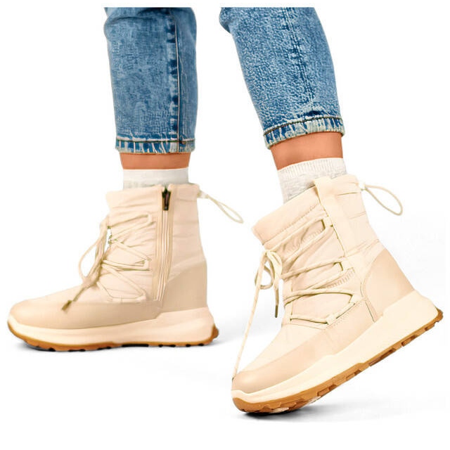 Botas de nieve con plataforma para mujer, beige 24-16321BE