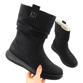 Botas aislantes para mujer con plataforma negra Rieker 74283-00 negro