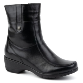 Olivier Botines mujer piel aislantes con cremallera 072BB, negro