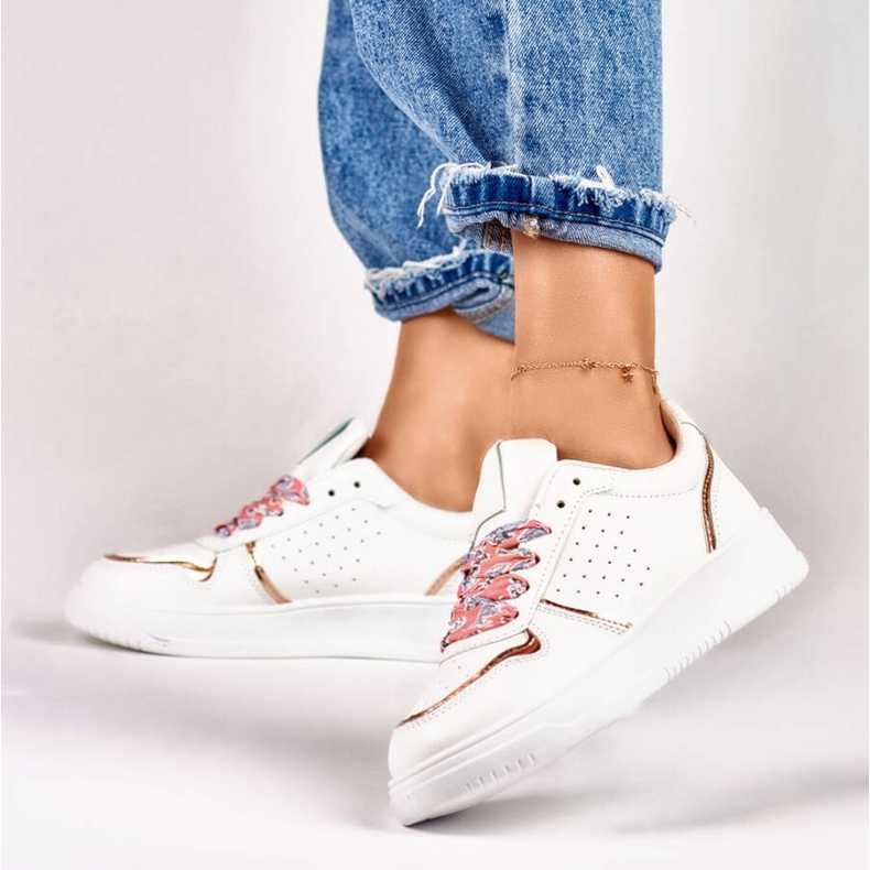 Calzado deportivo para mujer, zapatillas deportivas con cordones reemplazables, blanco 85-872CH